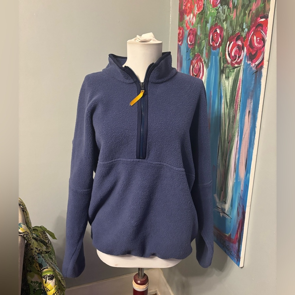 VTG early winters blue fleece 1/2 zip jacket made in USA mens M